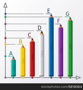 Abstract text banner with pencil for your creative presentation. Business education pencil staircase infographics option