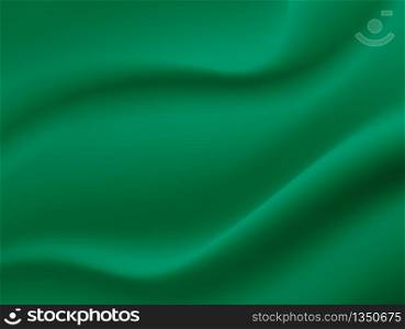 Abstract texture Background. Green Satin Silk. Cloth Fabric Textile with Wavy Folds.