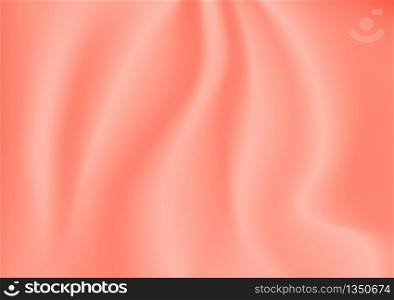 Abstract texture Background. Orange Satin Silk. Cloth Fabric Textile with Wavy Folds. Vector illustration.