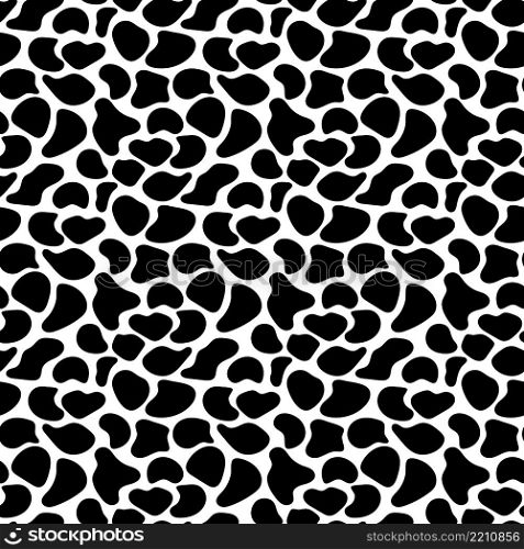 Abstract texture from black spots. For fabrics, baby clothes, backgrounds, textiles, wrapping paper and other decorations. Vector seamless pattern.