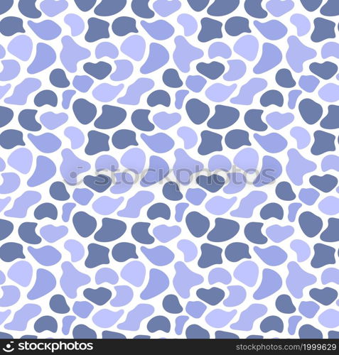 Abstract texture from blue spots. For fabrics, baby clothes, backgrounds, textiles, wrapping paper and other decorations. Vector seamless pattern.