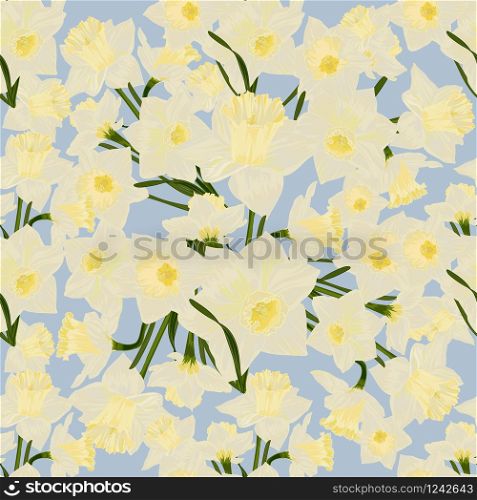 Abstract texture with daffodils. Seamless pattern with festive flower bouquet ornament. Vector illustration. Abstract texture with daffodils. Seamless pattern with festive flower bouquet ornament