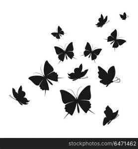 Abstract the butterfly5. The flight of butterflies flies. A vector illustration