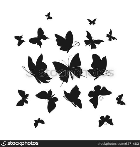 Abstract the butterfly6. The flight of butterflies flies. A vector illustration
