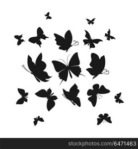 Abstract the butterfly6. The flight of butterflies flies. A vector illustration
