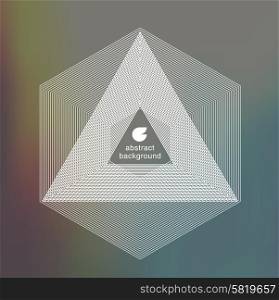 abstract thin line polygonal triangle, light background