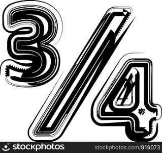 Abstract three quarters sign