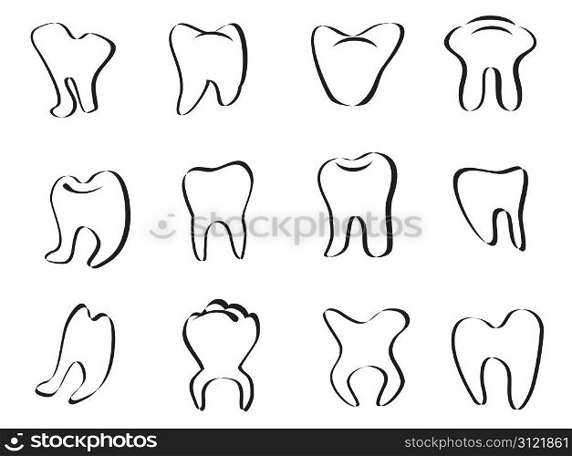 abstract tooth icon on white background