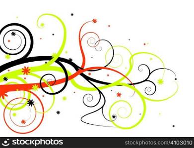 Abstract tree image in contrasting colours on a white background
