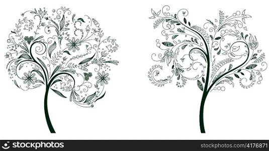 abstract trees vector illustration