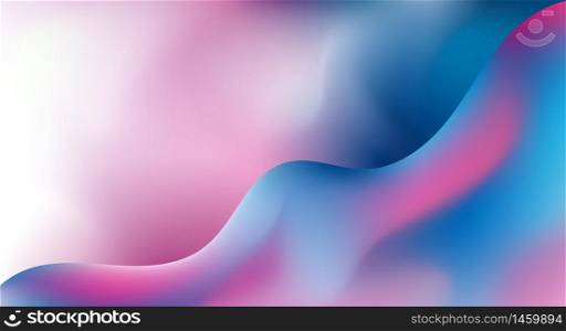 Abstract trendy 3D fluid blue and pink gradient wave shape background with space for your text. You can use for creative design. beautiful liquid interweaving. Business presentation. Vector illustration