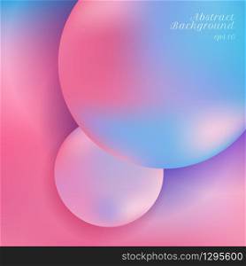 Abstract trendy 3d object sphere, circle, bubble gradient color background. Vector illustration