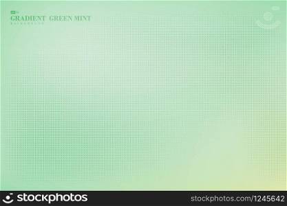 Abstract trendy design of soft gradient green mint color decorate with halftone pattern artwork background. Use for ad, poster, template design, print. illustration vector eps10
