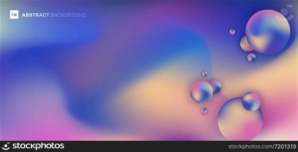 Abstract trendy fluid shape gradient color and 3D circles elements with space for your text. You can use for brochure design, cover page, banner web, flyer, landing page, etc. Vector illustration