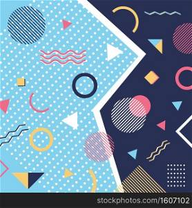 Abstract trendy pattern background geometric elements memphis style. Vector illustration
