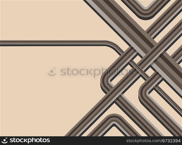 Abstract trendy striped vector background with copy space for your text. Beige color scheme.