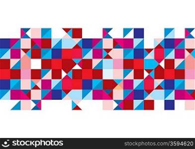 Abstract triangle background with red and white design elements