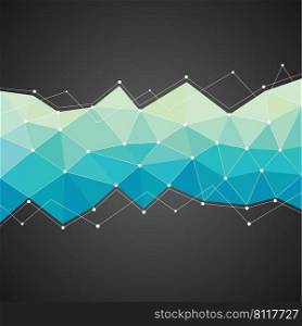 Abstract Triangle Creative Design Modern Art. Green and Blue Color Geometric 