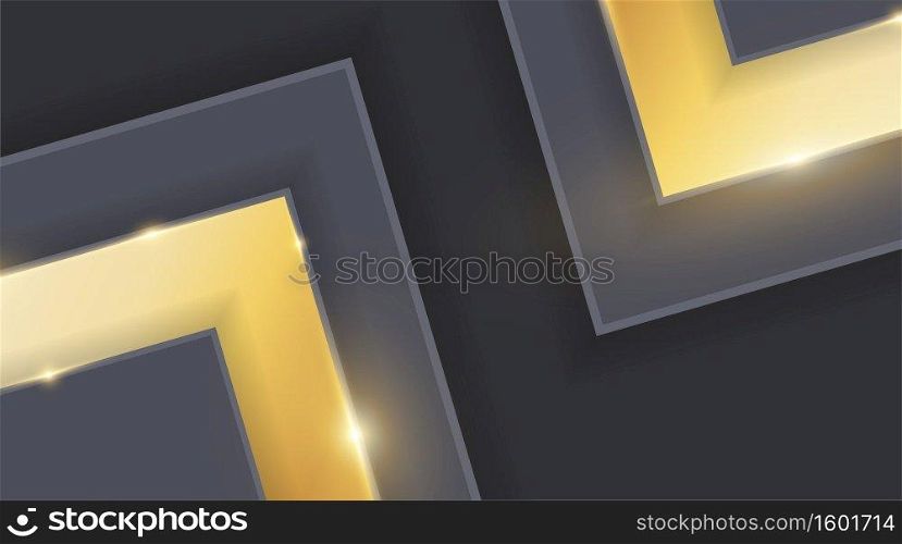 Abstract triangle gold on dark gray metal design modern futuristic background vector illustration.