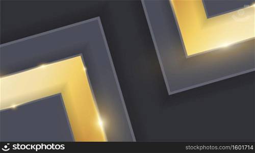 Abstract triangle gold on dark gray metal design modern futuristic background vector illustration.