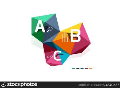 Abstract triangle low poly infographic template. Vector background for workflow layout, diagram, number options or web design
