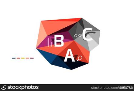 Abstract triangle low poly infographic template. Vector background for workflow layout, diagram, number options or web design