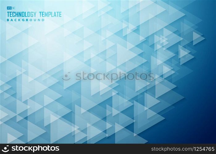 Abstract triangle pattern design of technology artwork on blue background. Use for ad, poster, artwork, template design, print, cover. illustration vector eps10