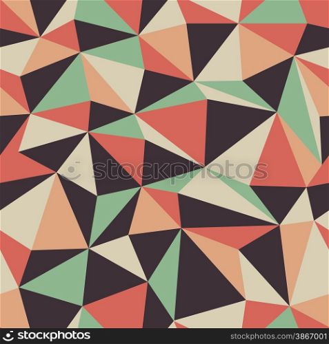Abstract Triangle Seamless Pattern in Retro Colors