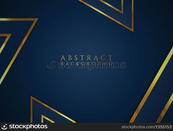 Abstract triangle shape background dark tone light gold modern style. vector illustration.