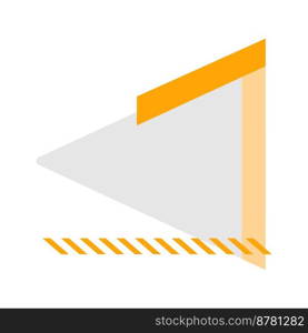 Abstract triangle shape with orange stripes brochure element design. Vector illustration with empty copy space for text. Editable shapes for poster decoration. Creative and customizable frame. Abstract triangle shape with orange stripes brochure element design