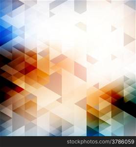 Abstract triangles background. EPS 10 vector illustration. Used meshes and transparency layers of particles