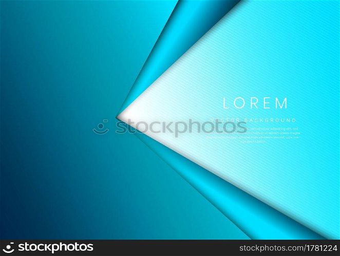 Abstract triangles blue gradient overlap layer background. Template design with copy space for text. Vector illustration