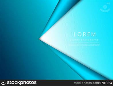 Abstract triangles blue gradient overlap layer background. Template design with copy space for text. Vector illustration