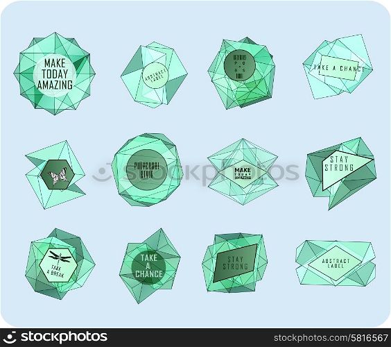 Abstract triangles design. Abstract polygonal label design. Elements of astronomy and constellation. Cosmic style. . low poly illustration