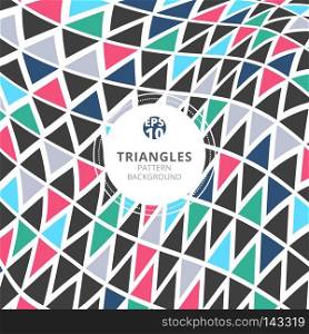 Abstract triangles pattern retro color style on white background. Vector illustration