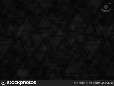Abstract triangles tech design pattern of technology on black background. Decorate for ad, poster, artwork, template design, print. illustration vector eps10