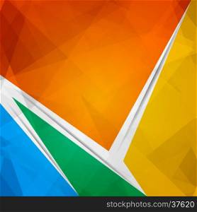 Abstract triangular background. Lowpoly Trendy Background with Copyspace. Color Material design. Vector illustration. Used opacity layers for shadows