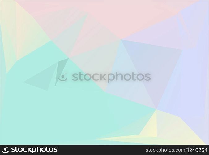 Abstract triangular background, with pastel colors inspired from the 80s 90s aesthetics. Holographic low poly design.. pastel colors inspired from the 80s 90s aesthetics. Holographic low poly design.