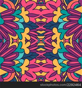 Abstract Tribal vintage ethnic seamless pattern ornamental. Vector colorful festival doodle art background. Ethnic seamless pattern. Vector tribal background. Aztec and indian style, vintage print.