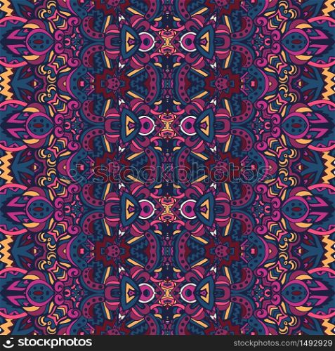Abstract Tribal vintage indian textile ethnic seamless pattern ornamental. Vector colorful geomertric art background. Abstract festive colorful grunge vector ethnic tribal pattern