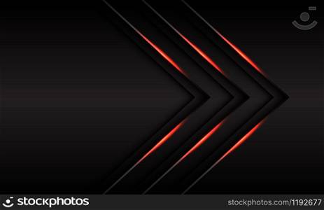 Abstract triple dark grey red light arrow direction with blank space design modern futuristic background vector illustration.