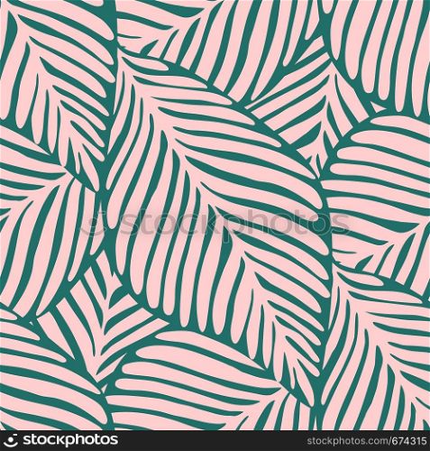 Abstract tropic leaf seamless pattern. Exotic plant. Tropical pattern, palm leaves seamless vector floral background.. Abstract tropic leaf seamless pattern. Exotic plant.