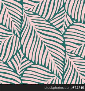 Abstract tropic leaf seamless pattern. Exotic plant. Tropical pattern, palm leaves seamless vector floral background.. Abstract tropic leaf seamless pattern. Exotic plant.