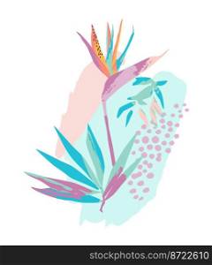 Abstract tropical illustration. Isolated design for tshirt, posters, covers, cards, interior decor and other users.. Abstract tropical illustration. Isolated design for tshirt, posters, covers, cards, interior decor and other