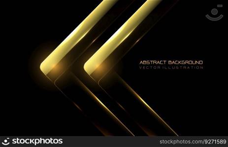 Abstract twin gold arrow grass glossy direction geometric on black design modern luxury futuristic technology creative background vector illustration.