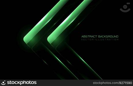 Abstract twin green arrow grass glossy direction geometric on black design modern luxury futuristic technology creative background vector illustration.
