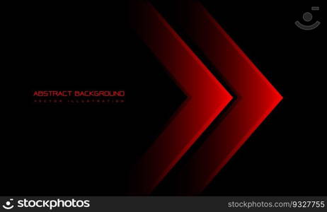 Abstract twin red arrow direction geometric on black blank space design modern luxury technology futuristic creative background vector illustration.