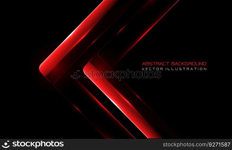 Abstract twin red arrow grass glossy direction geometric on black design modern luxury futuristic technology creative background vector illustration.