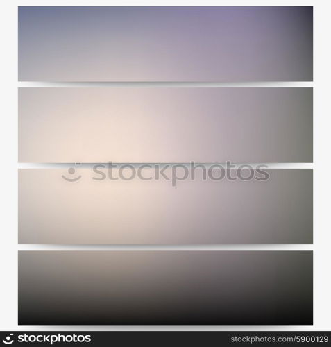 Abstract unfocused natural headers set, blurred design vector.