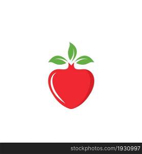 abstract unique peach or apple fruit icon vector illustrtion concept design design template